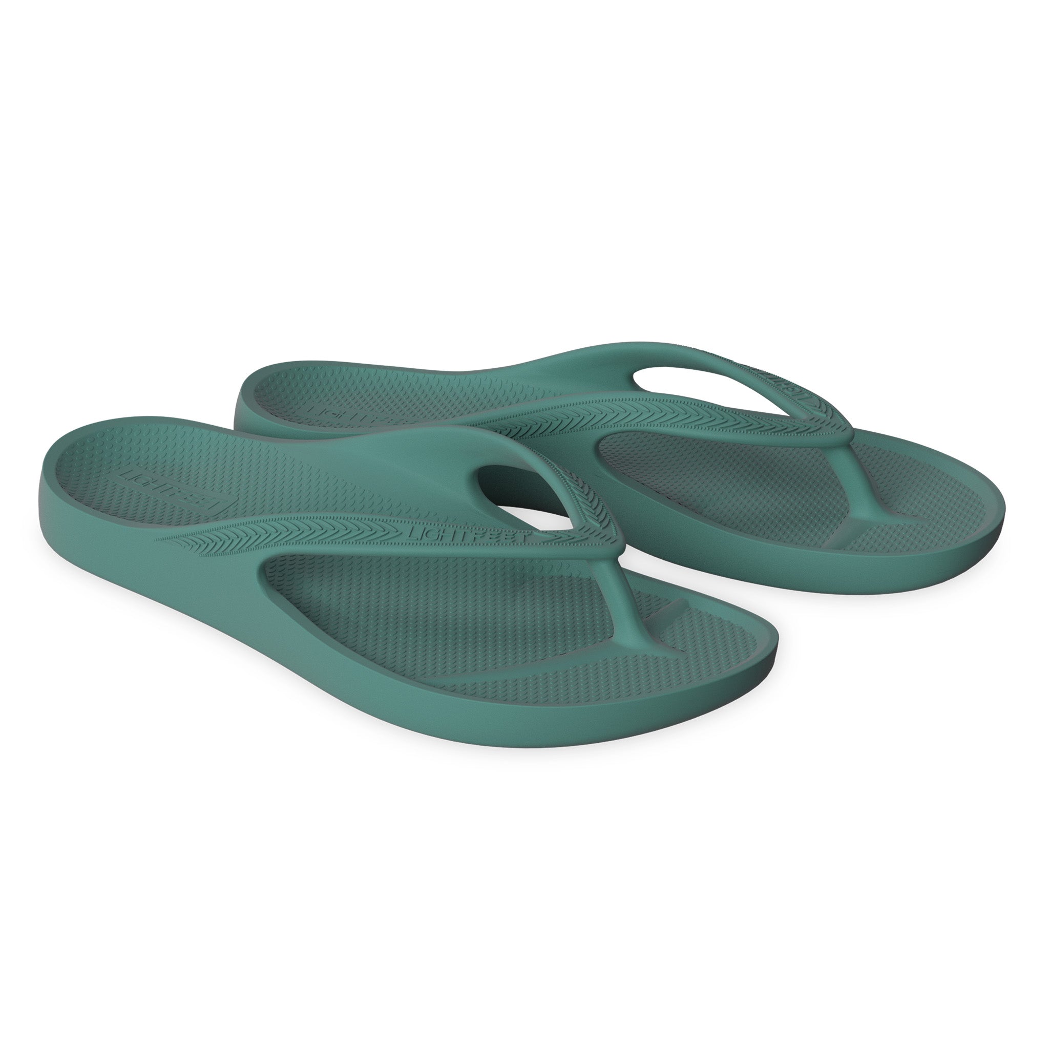 LightFeet Arch Support Jandals - Forest Green side view