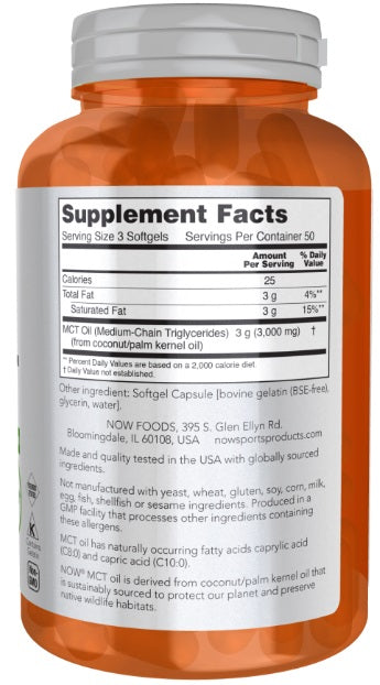 nowsports MCT Oil 1000 mg 150 Softgels energy,google,issues,MCT Oil 1000 MG,Medium-chain triglycerides,Thermogenic