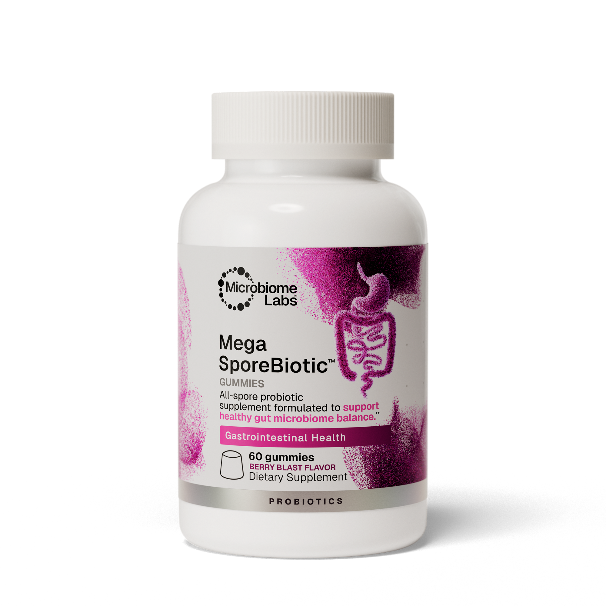 Microbiome Labs MegaSporeBiotic Gummies for Adults Berry Blast 60 Gummies