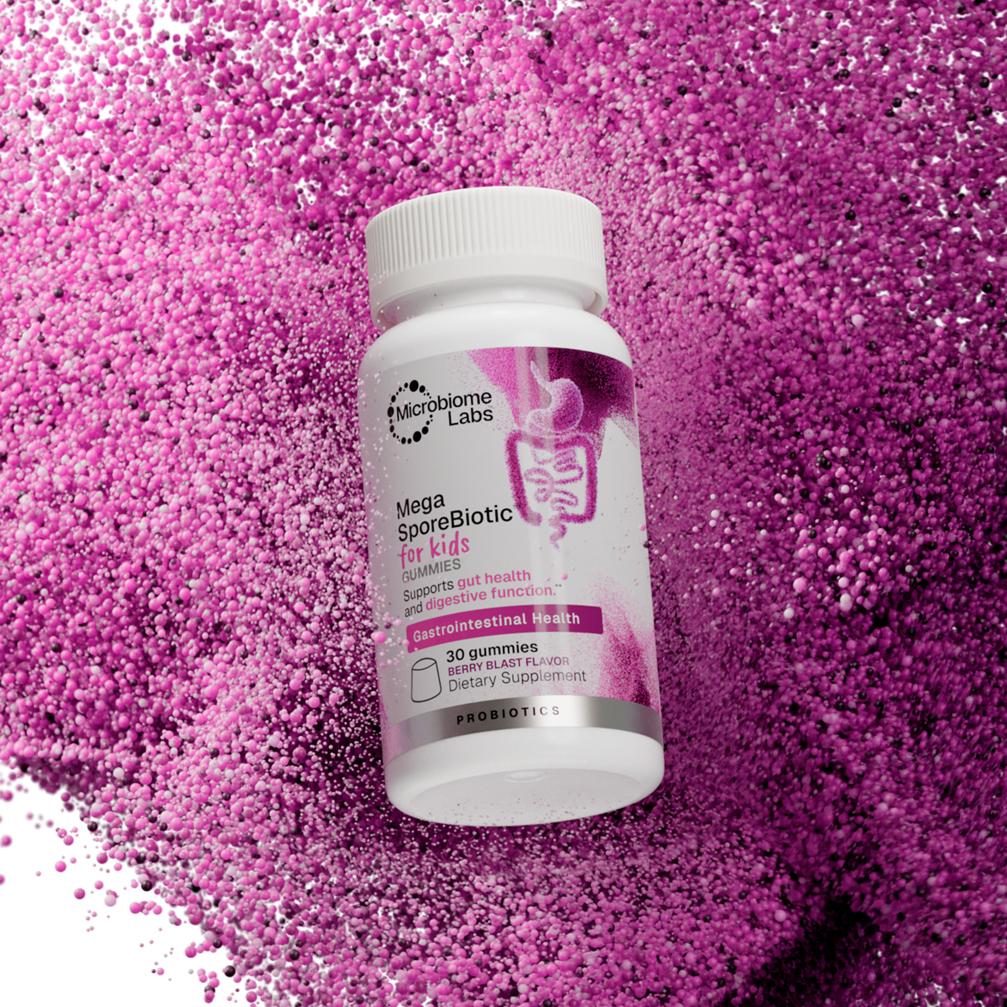 Microbiome Labs MegaSporeBiotic Gummies for Kids Berry Blast 30 Gummies