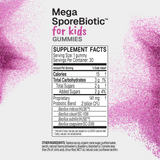 Microbiome Labs MegaSporeBiotic Gummies for Kids Berry Blast 30 Gummies supplement facts