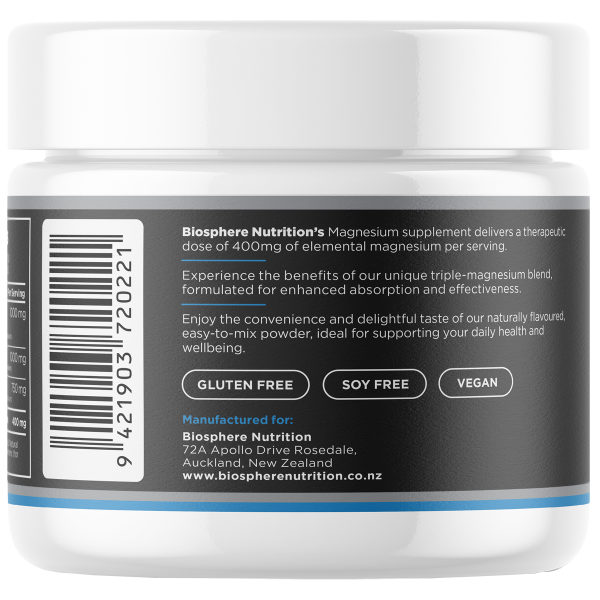 Biosphere Magnesium powder 141g, Lemon Lime Flavour