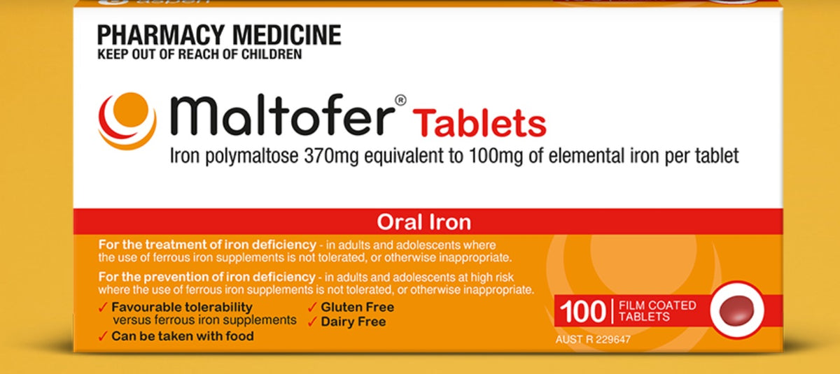 Maltofer 100 tablets Iron Polymaltose equal to 100mg iron