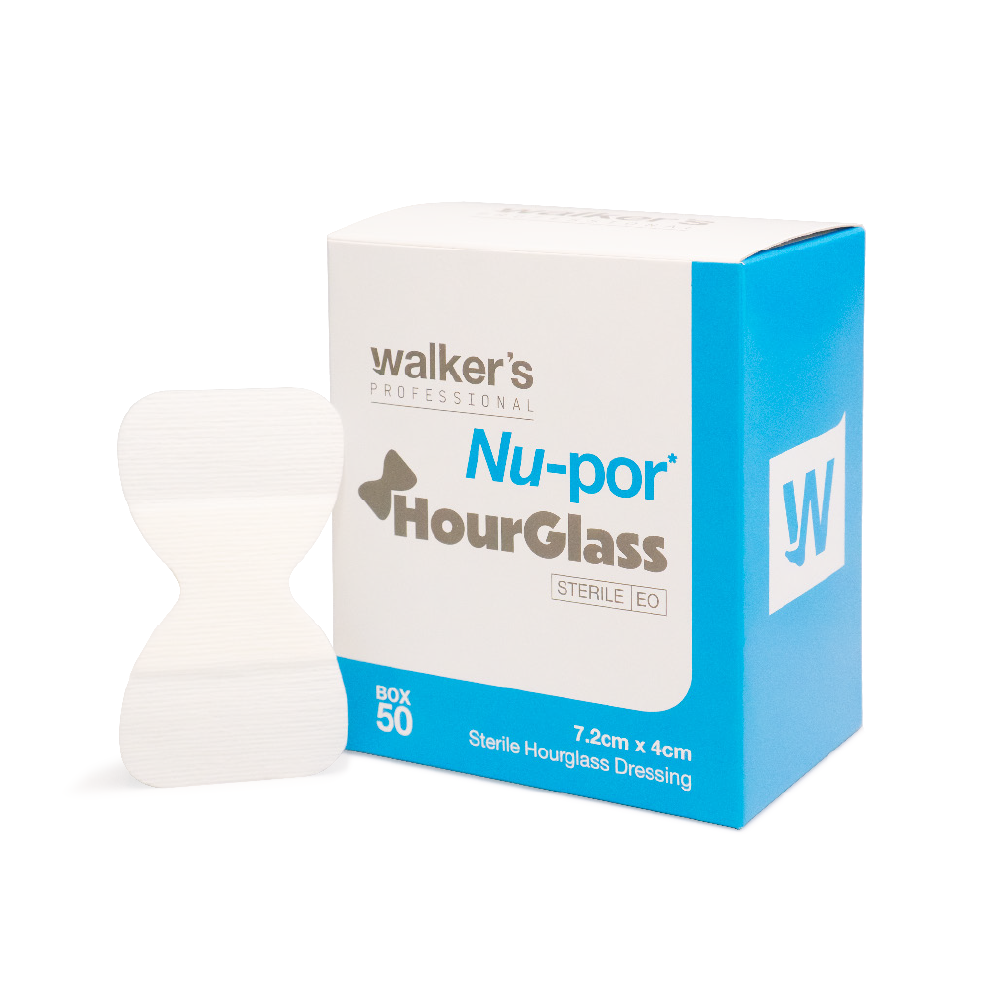 Walkers Nu-Por Hourglass Dressings - 7.2CM X 4CM (Box Of 50)