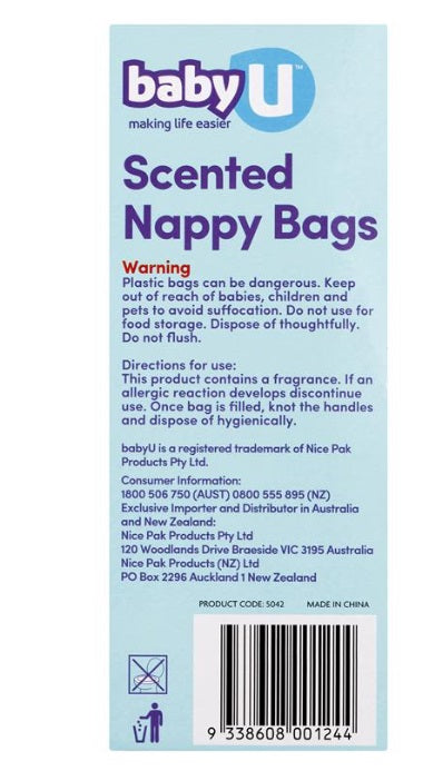 Baby U Nappy Bags 200 Pack