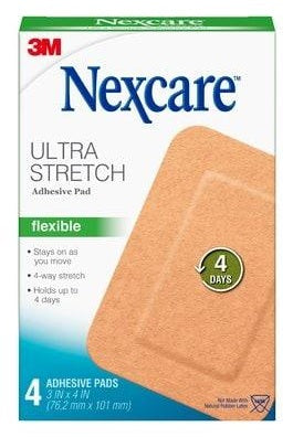 Nexcare Ultra Stretch Flexible Adhesive Pad 4 pack adhesive pads,issues,nexcare,ultra stretch