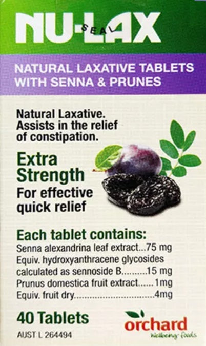 NU-LAX Lecon Tablets Prune Flavor Enhanced Edition 40 Tablets