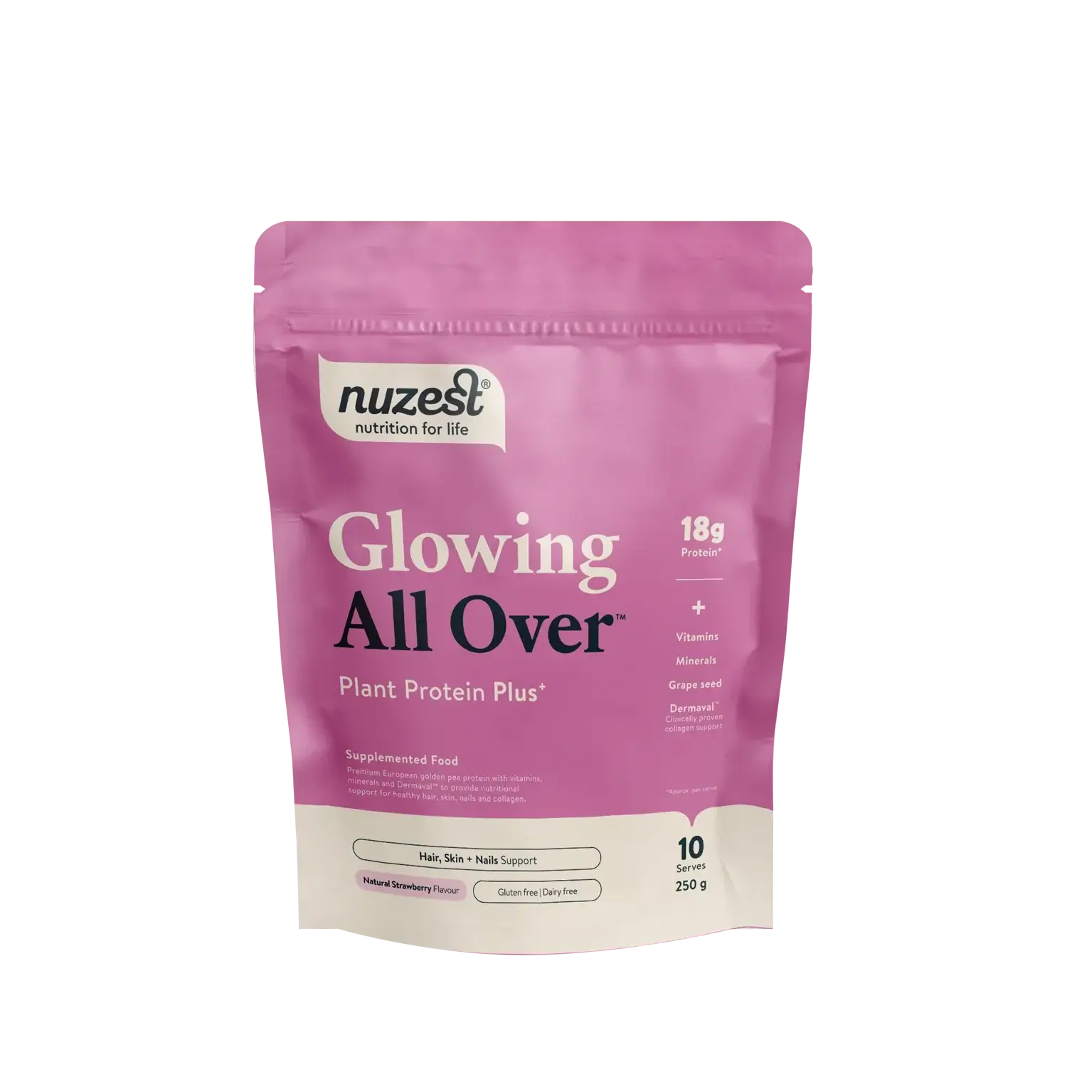 Nuzest Protein Plus Glowing All Over Strawberry 250g 100% pure,clean lean,issues,nuzest,nuzest clean clean sachets,nuzest clean lean,optifast,protein,pure protein,weight,weight loss,weight loss programme,weight management,weight reducer,weight reduction