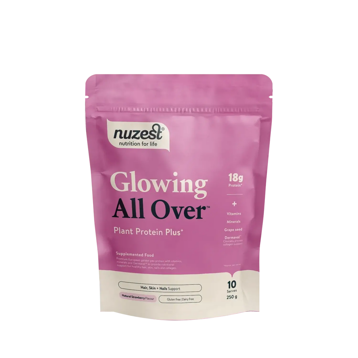 Nuzest Protein Plus Glowing All Over Strawberry 250g 100% pure,clean lean,issues,nuzest,nuzest clean clean sachets,nuzest clean lean,optifast,protein,pure protein,weight,weight loss,weight loss programme,weight management,weight reducer,weight reduction