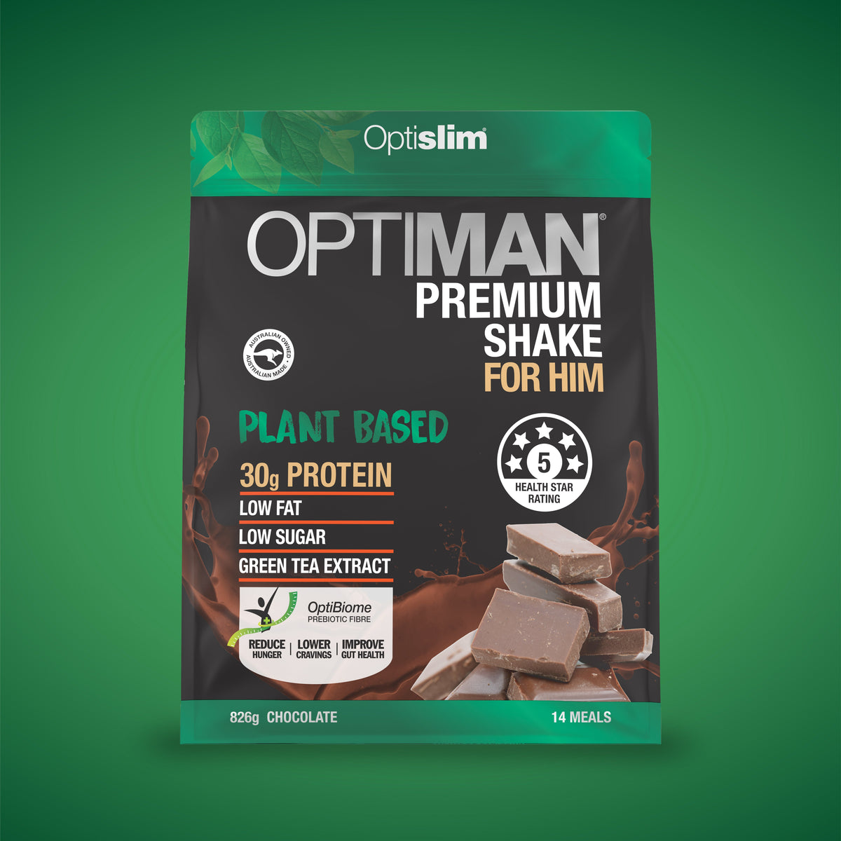 OptiMan Plant Based Vegan Shake Chocolate 826g