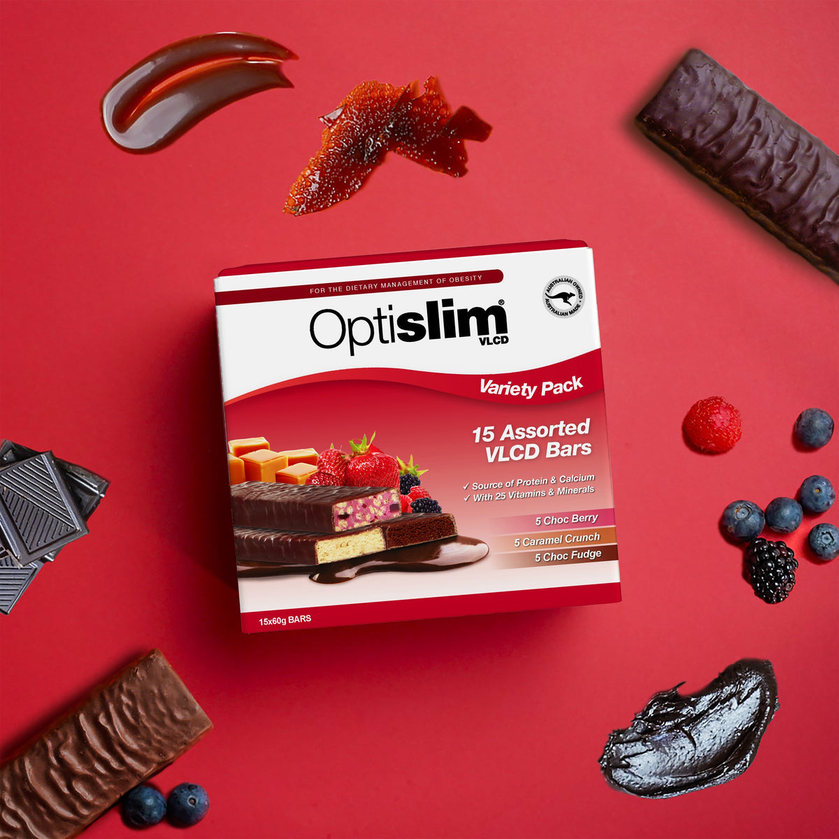 Optislim VLCD Bars Variety Pack 15 x 60g