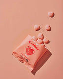 Funday Natural Sweets Sour Peach Hearts 50g | Sugar-Free Sour Peach Gummies