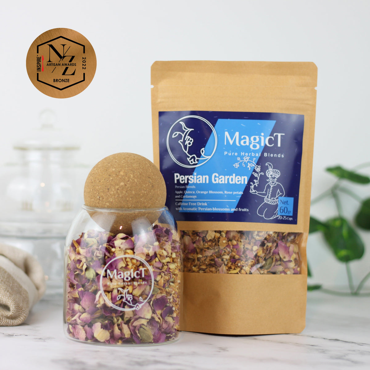 MagicT Persian Garden Herbal Tea 120g Glass Jar