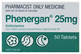 Phenergan 25mg - 50 Tablets (Pharmacist Only Medicine) allergic,dry skin,dry skin cream,hayfever,itchy dry skin,itchy skin,Natural skin care,Phenergan,Phenergan 25mg,sensitive skin,skin,skin care,skin health,very dry skin