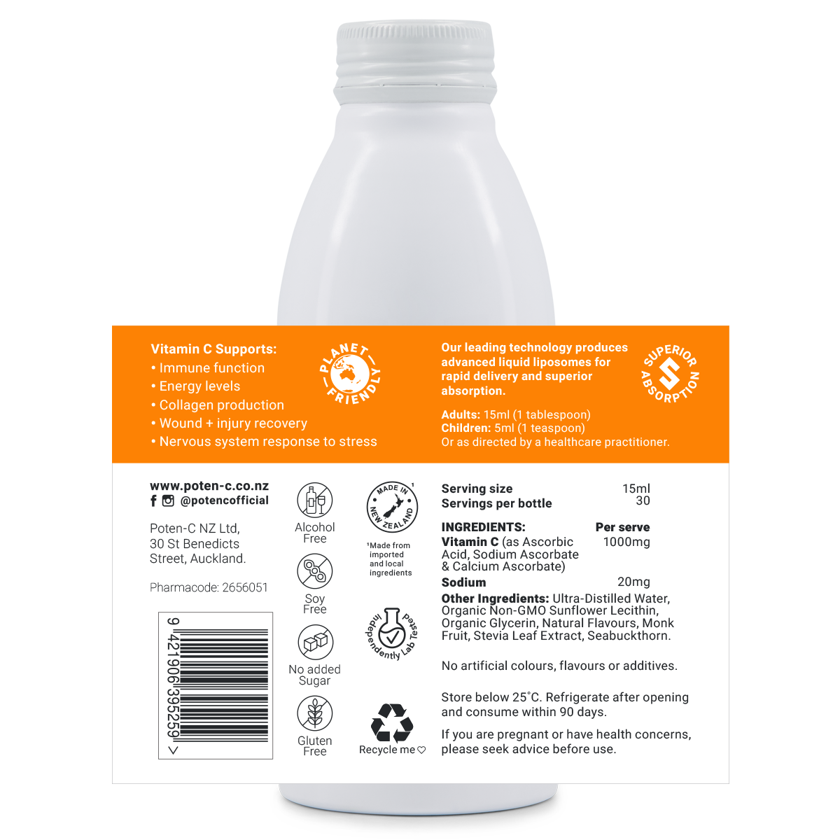 Poten-C Superdose Liposomal Vitamin C 1000mg