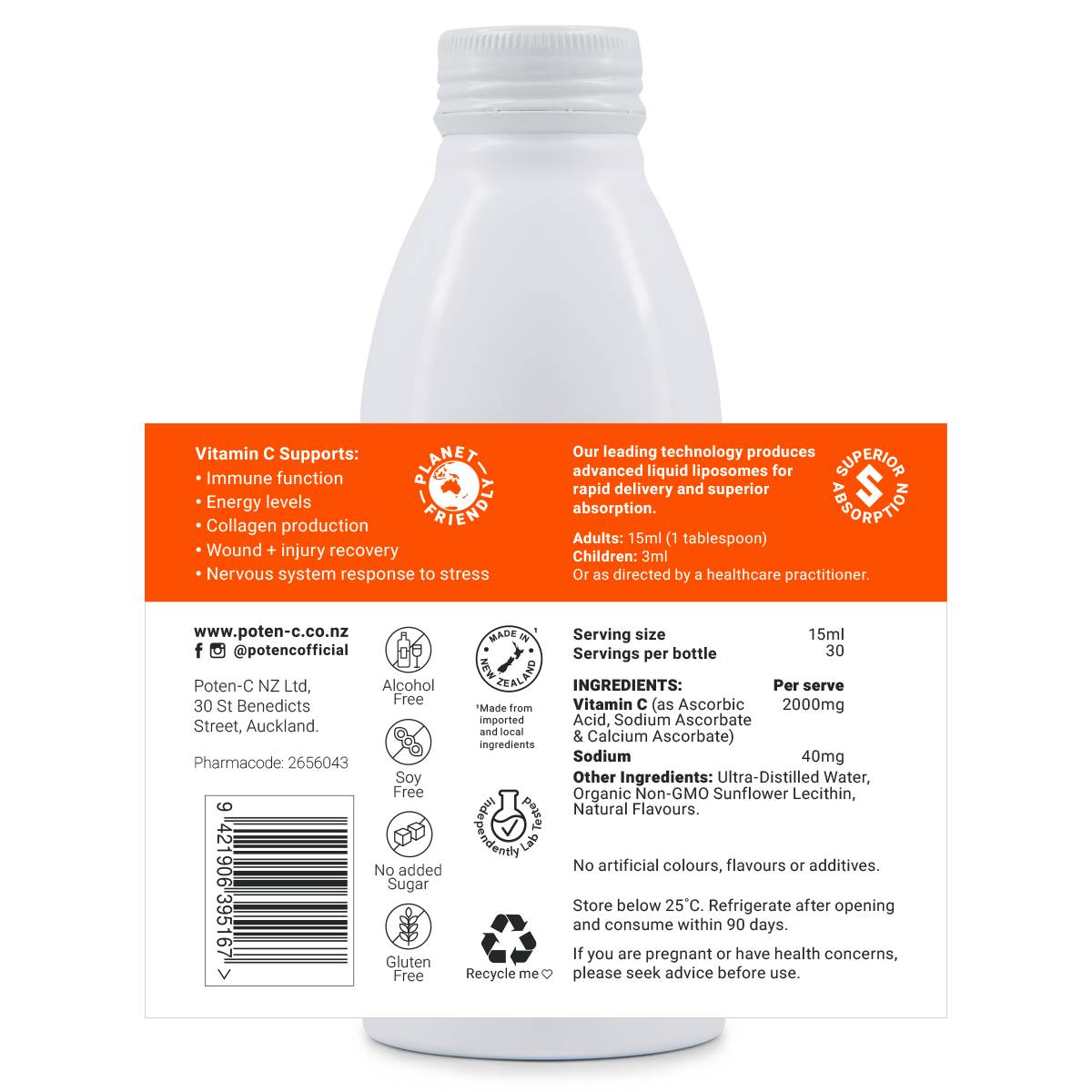 Poten-C Superdose Liposomal Vitamin C 2000mg