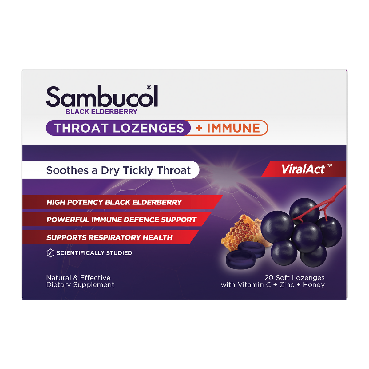 Sambucol Soothing Throat Lozenges 16 Pack