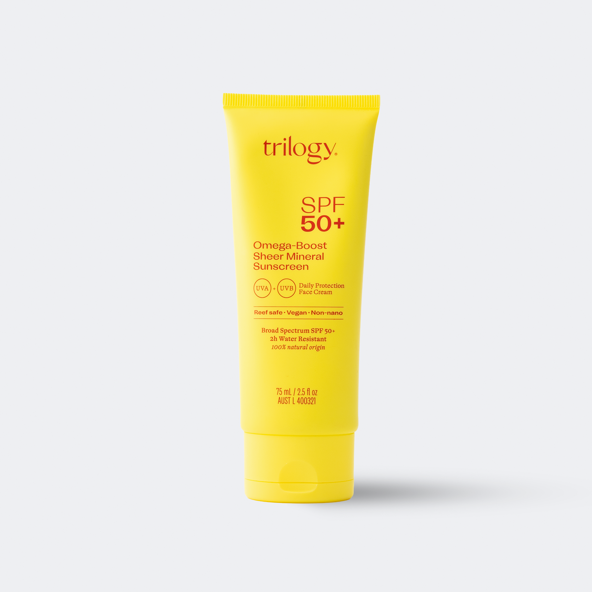 Trilogy SPF50+ Omega-Boost Sheer Mineral Sunscreen 75ml
