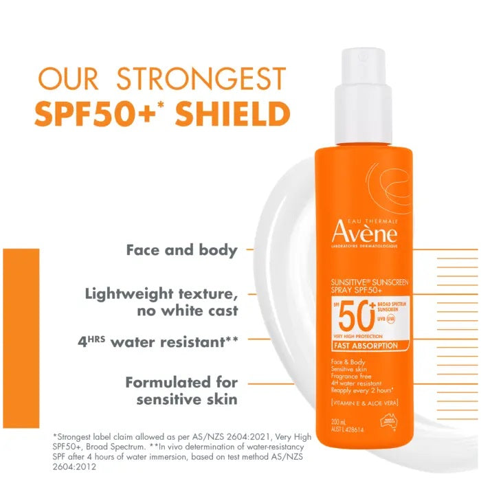 Avene Sunscreen Spray SPF50+ 200ml