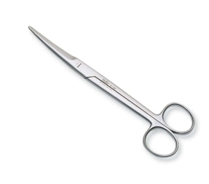 Chrome Plated Curved Mayo Scissors Chrome Plated,CHROME PLATED CURVED MAYO SCISSORS,issues,Mayo Scissors,removing bandages,Slim design,trimming thermoplastics.