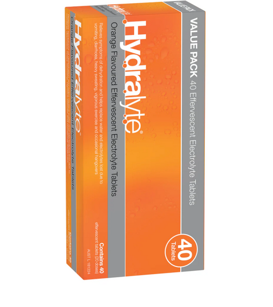 Hydralyte Effervescent Electrolyte Tablets 40 Orange