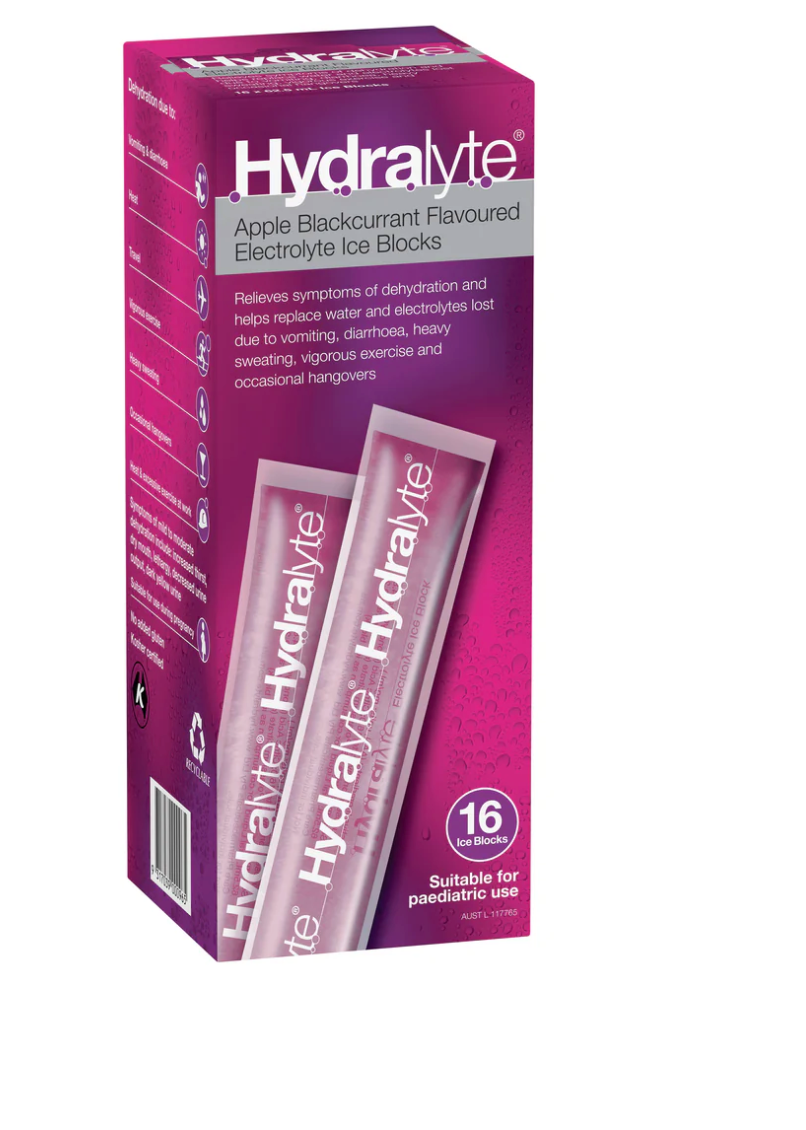 Hydralyte Apple Blackcurrant Flavoured Electrolyte Ice Blocks