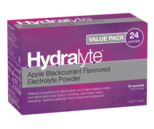 Hydralyte 24 sachets Apple Blackcurrant flavour