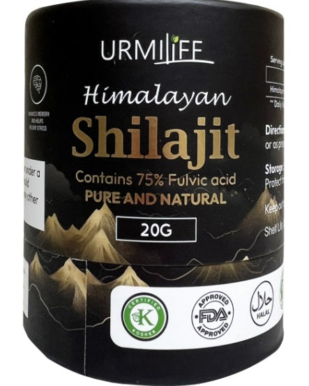 Urmilife Himalayan Shilajit Resin, 75% Fulvic Acid &ndash; Pure &amp; Natural