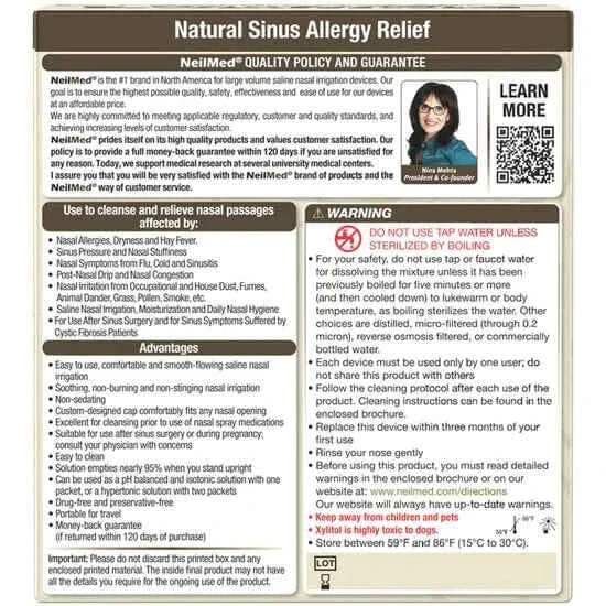 Neil Med Sinus Rinse Xylitol Kit 50ct congestion of the Sinus,Daily Nasal Hygiene,Dryness,google,Moisturization,Nasal Allergies,Nasal Irritation,Nasal Stuffiness,Post-Nasal Drip,Saline Nasal Irrigation,sinus,sinus cleanse,Sinus Congestion,sinus pain,Sinus