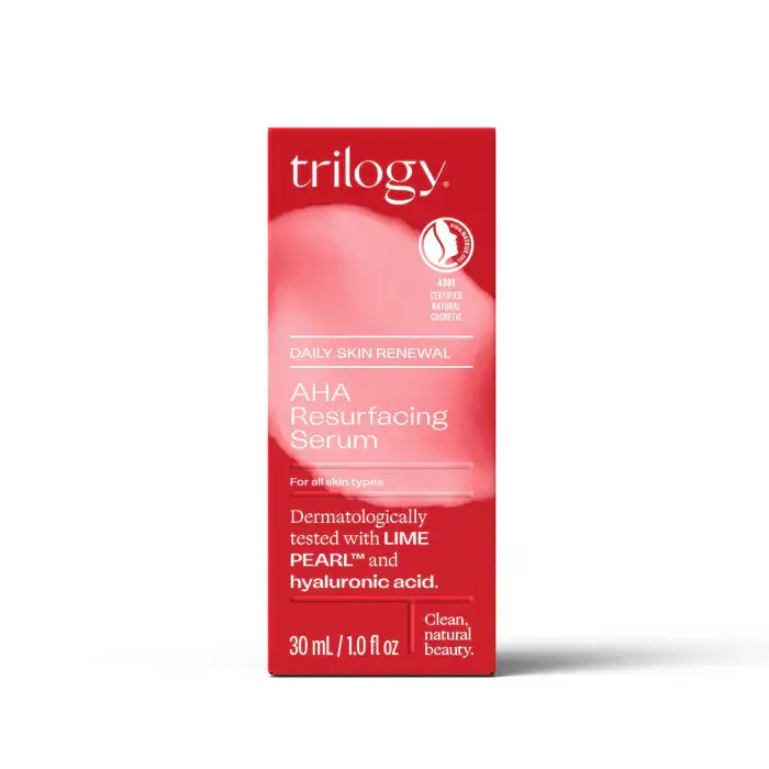 Trilogy AHA Resurfacing Serum 30ml 20mL,AHA Resurfacing Serum,Even And brighter skin,Face Serum,issues,refining serum,Resurfacing Serum,smoothing serum,Trilogy CoQ10 Booster Oil,uneven skin tone