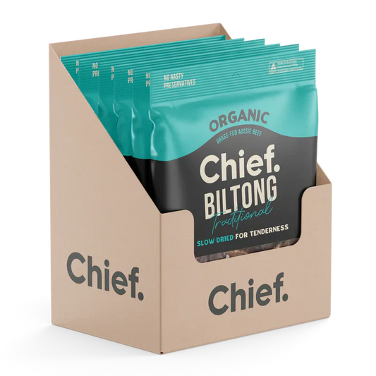 Chief Organic Grass-fed Biltong 90g (Min Order 6 Units)