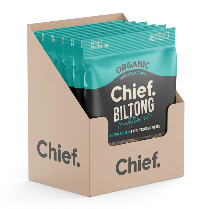 Chief Organic Grass-fed Biltong 90g (Min Order 6 Units)