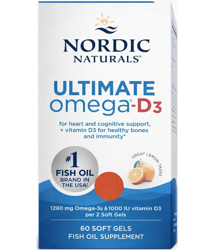 Nordic Naturals Ultimate Omega-D3 60 softgels Lemon Clearance Sale