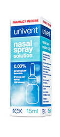 Univent Nasal Spray 15 ml cold,cold &flu,cold and cough,cold and flu,coldandcough,coldandflu,issues,nasal,nasal congestion,nasal spray,nasal wash,post nasal drip,REX medical ltd,runny nose
