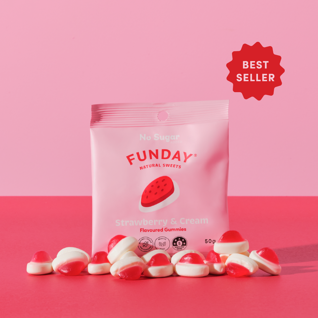 Funday Natural Sweets Strawberry and Cream 50g Sugar-Free Gummies