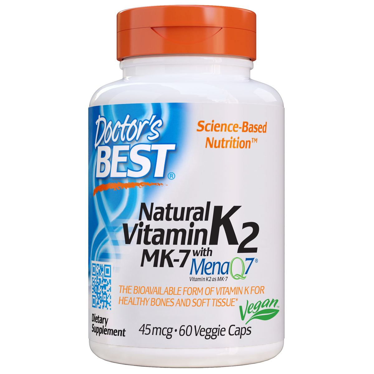 Doctor's Best Natural Vitamin K2 MK-7 45mcg with MenaQ7