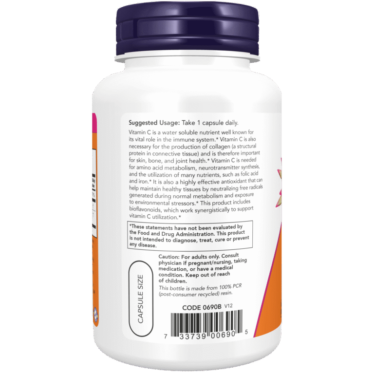 NOW Vitamin C-1000, With 100mg of Bioflavonoids bone,boost energy production,cardiovascular health,Cellular Energy Production,Chlorophyll,cholesterol,cholesterol levels,detox,detox heavy metals,Detoxification,Detoxification Digestion,Detoxifying,energy pr