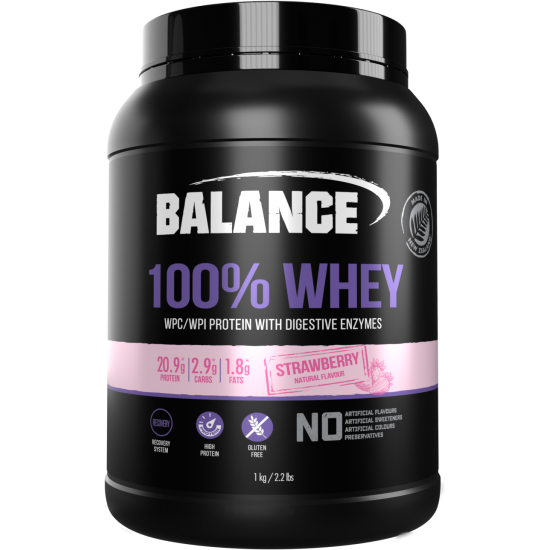 Balance 100 Whey Natural Banana 1kg Pure Protein Powder (Flavors : Banana Flavor/Chocolate/Cookie/Strawberry/Vanilla)