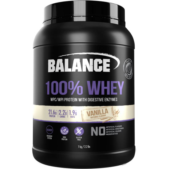 Balance 100 Whey Natural Banana 1kg Pure Protein Powder (Flavors : Banana Flavor/Chocolate/Cookie/Strawberry/Vanilla)