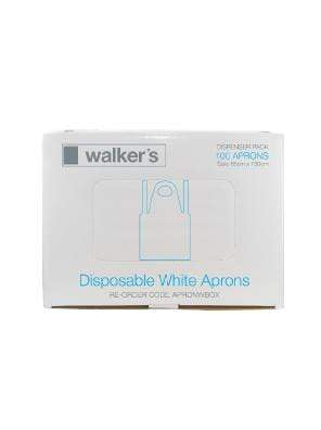 Walker's Disposable Aprons  White Dispenser Pack - Box 100
