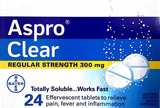 Aspro Clear Effervescent tablets 24 REGULAR STRENGTH 300 mg