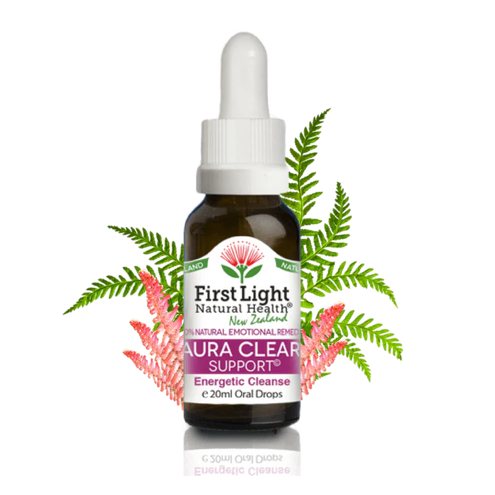 First Light Aura-Clear Support Flower Essence Oral Drops 20ml – Natural Energetic Protection Remedy