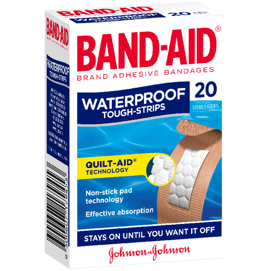 Band-Aid Tough Strips Waterproof - DominionRoadPharmacy