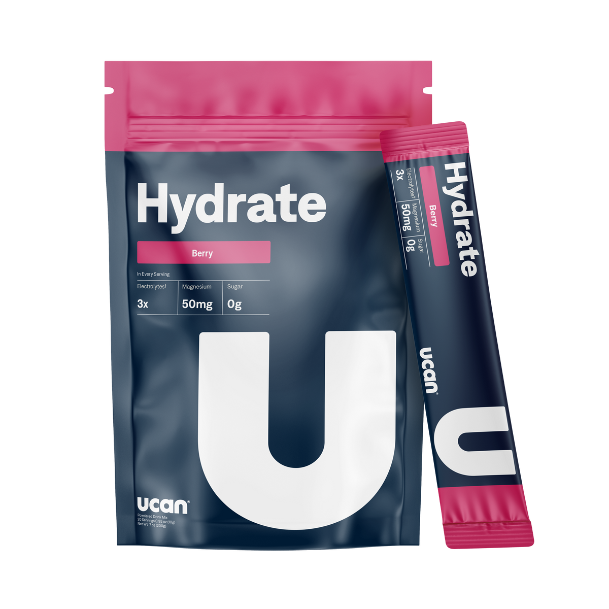 UCAN Hydrate Electrolyte Powder Berry 90g Jar | Zero Sugar Electrolyte Drink