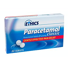 Ethics Paracetamol Cap Shaped Tablets 500mg 20 Pack