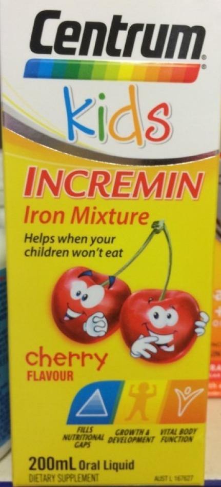 Centrum Kids INCREMIN IRON  200ML cherry flavour - DominionRoadPharmacy