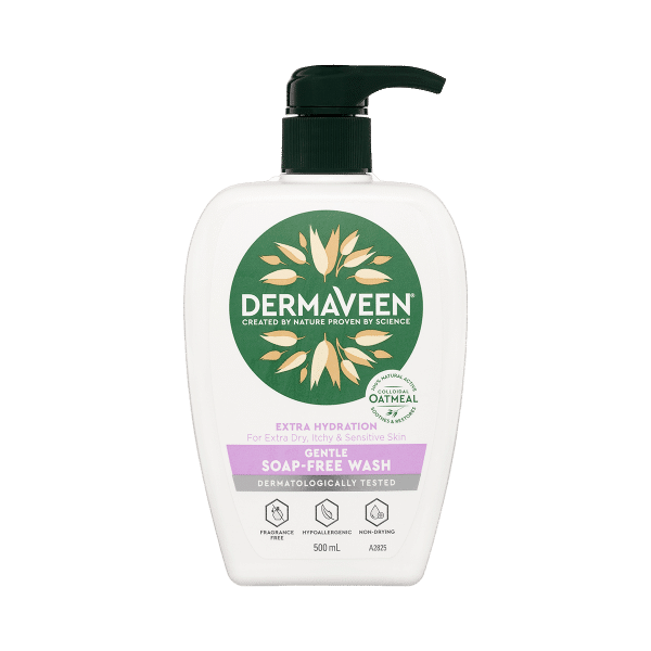 DermaVeen Extra Hydration Gentle Soap Free Wash 500ml - DominionRoadPharmacy