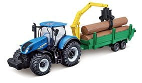 Bburago New Holland 10cm Long Friction Farm Tractor Trailers Asst