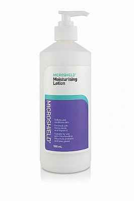Microshield Moisturising 500ml Absorbs quickly into the skin,Compatible with hand wash products containing chlorhexidine gluconate,Enriched with amino acids and vitamin E