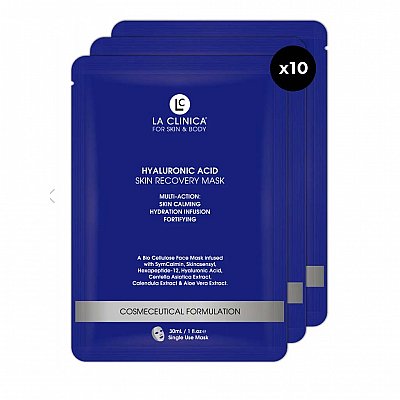 La Clinica Hyaluronic Acid Skin Mask Bio Cellulose Face Sheet,Facial Sheet Mask.,Hyaluronic Acid Skin Mask,Hyaluronic Acid Skin Recovery,issues,La Clinica Hyaluronic Acid Skin Mask,Mask infused with SymCalmin